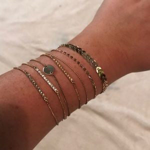Gold bracelets and hoops